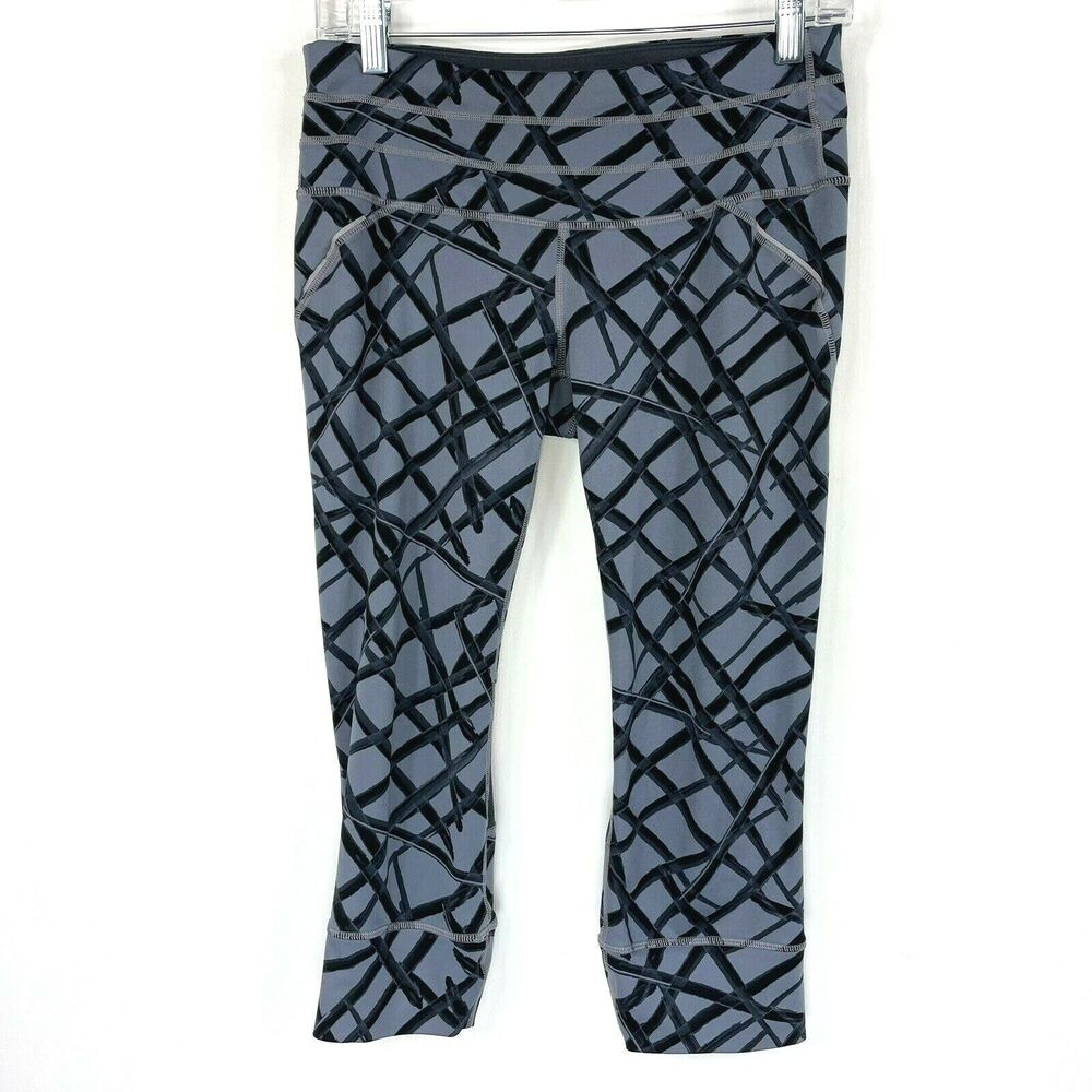 Athleta Womens Leggings Size Small Cropped Gray Zip Pocket Athleisure